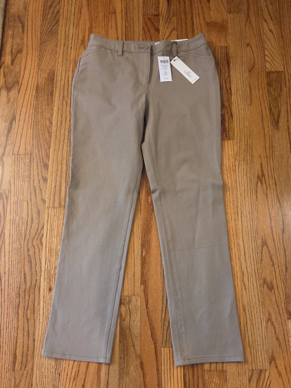 Chico's Taupe SO Slimming Getaway Slim-Leg Pants -Chico's .5 Reg (6)